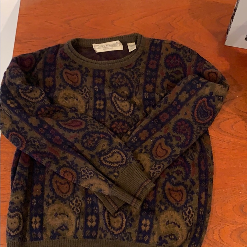 Vintage Multi Patterned 70s Sweater